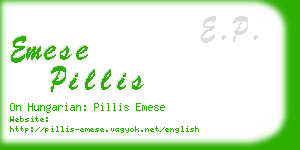 emese pillis business card